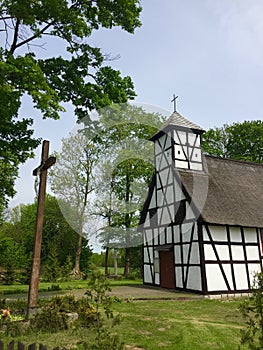 Little rural church in Garbno Poland