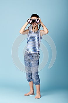 Little sailor with binoculars