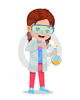 little scientist doing experiments and research