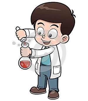 Little Scientist holding test tube