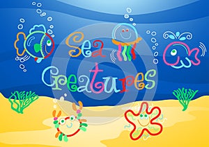 Little sea creatures under the sea