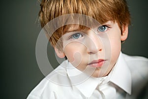 Little serious boy portrait