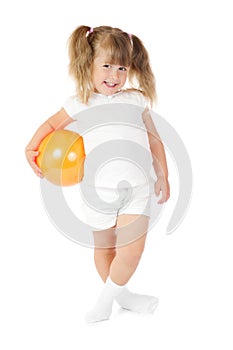 Little smiling girl with ball