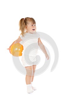 Little smiling girl with ball