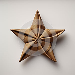 Little Star: 3d Origami Christmas Star In Twill, Gold And Bronze