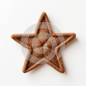 Little Star: Brown Wool Cookie On White Background