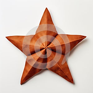 Little Star Contemporary Origami Art In Rust Cotton