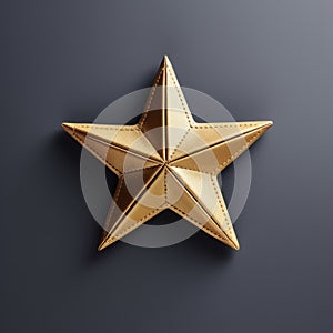 Little Star: A Golden Leatherhide Star On A Gray Background