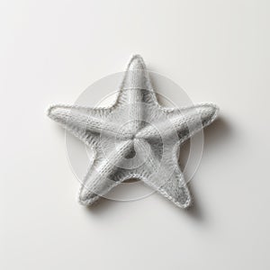 Little Star: Knitted Grey Starfish In The Style Of Hiroshi Sugimoto
