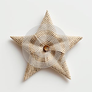 Little Star: Linen Star On White Background In Contax T2 Style