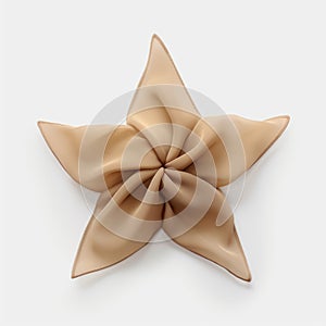 Little Star: Minimalistic 3d Beige Flower In Chiffon