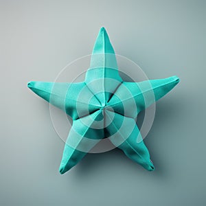 Little Star: Origami Design Starfish On Grey Background