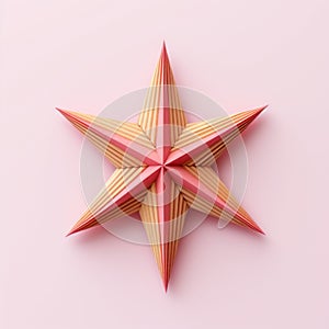 Little Star: Origami Paper With Gold And Pink Colors