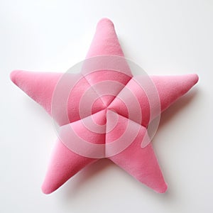 Little Star Pink Star Shaped Pillow In Soft Sculpture Style