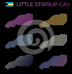 Little Stirrup Cay dotted map set.