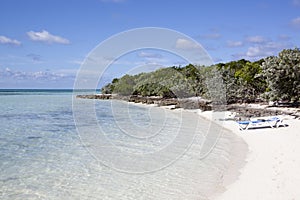 Little Stirrup Cay Empty Beach With A Chair