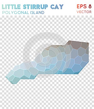 Little Stirrup Cay polygonal map, mosaic style.