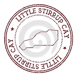 Little Stirrup Cay round rubber stamp with island.