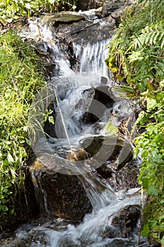 Water flowing downwards photo
