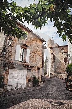 Little street in Le Castellet, a little village in Provence, France photo