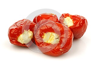 Little sweet red peppers filled with cheese