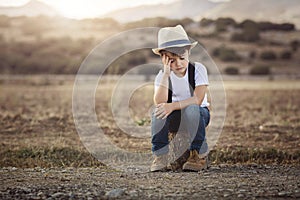 Little thoughtful boy