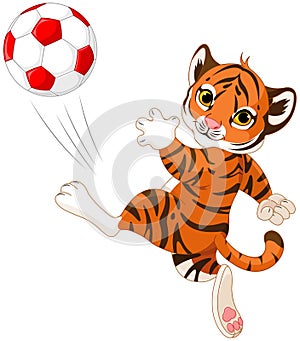 Little Tiger hits the ball