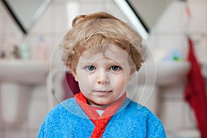 Little toddler boy after taking a bath