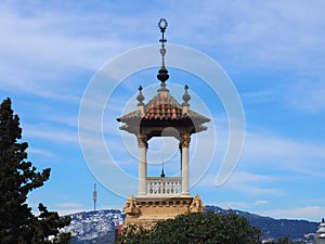 Little tower part of a Barcelona building