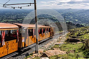 Little train typical of the Basque Country in the mountains