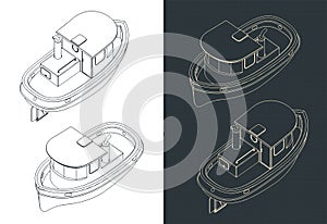 Little tug isometric blueprints