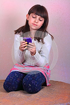 Little Tween Girl Texting