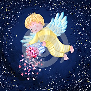 Little Valentine sows love in the night sky