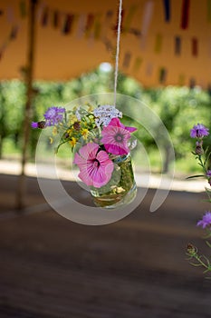 a little flower vase as wedding decor photo