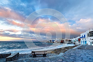 Little Venice on island Mykonos, Greece