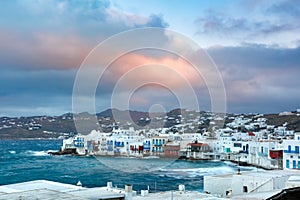 Little Venice on island Mykonos, Greece