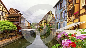 Little Venice, petite Venise, in Colmar, Alsace, France