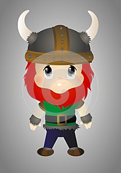 Little Viking with his unique hat in full color