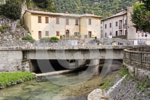 Little village on the river Potenza photo