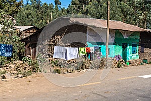 A little village in the Simien Mountains in Northern Ethiopia