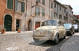 Little vintage Fiat car