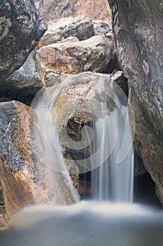 Little waterfall in rocks