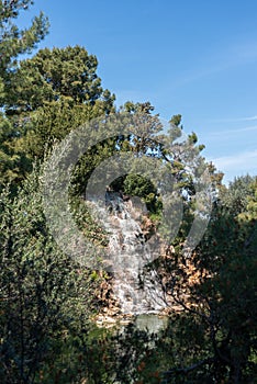 Little Waterfall At The Zoo In Italy In Summer