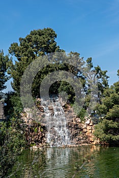 Little Waterfall At The Zoo In Italy In Summer