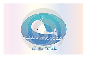 Little whale graphic logo vector photo