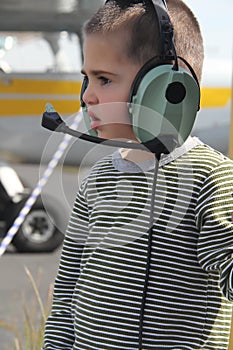 Little white boy in the airport