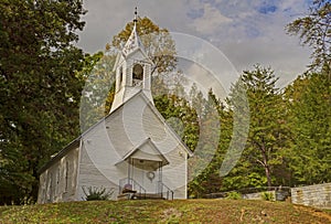 A little white church in Appalachia.