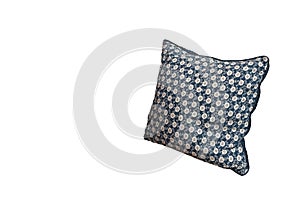 Little white flower color on blue background pattern cushion iso