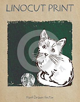 Little white pussycat printmaking.