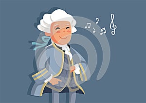 Little Wolfgang Amadeus Mozart Vector Cartoon